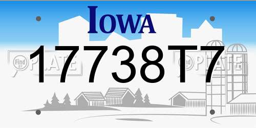 17738T7 Iowa License Plate