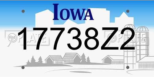 17738Z2 Iowa License Plate