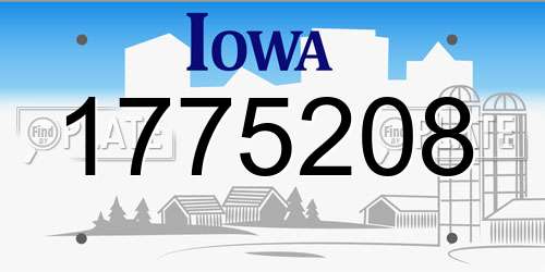1775208 Iowa License Plate