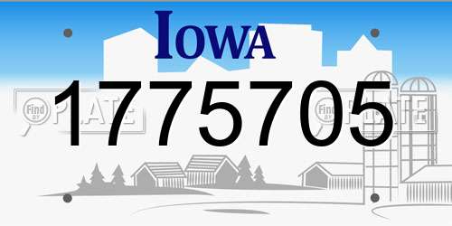 1775705 Iowa License Plate