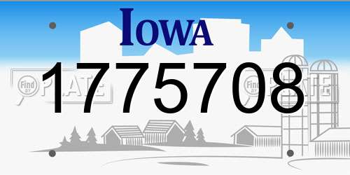 1775708 Iowa License Plate
