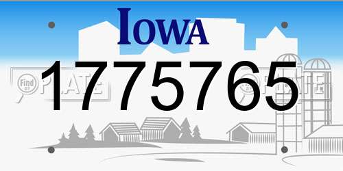 1775765 Iowa License Plate