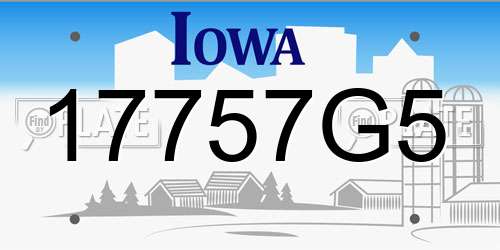 17757G5 Iowa License Plate