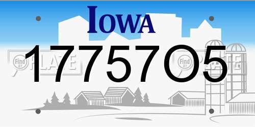 17757O5 Iowa License Plate