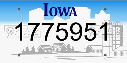 1775951 Iowa License Plate