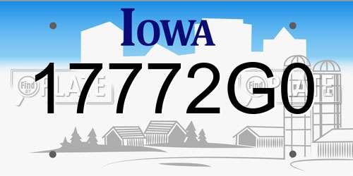17772G0 Iowa License Plate