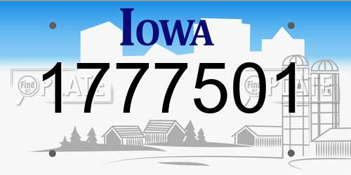 1777501 Iowa License Plate