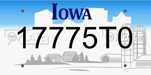 17775T0 Iowa License Plate