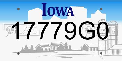 17779G0 Iowa License Plate