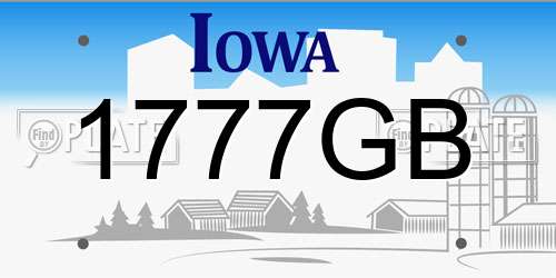1777GB Iowa License Plate