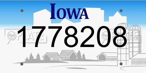 1778208 Iowa License Plate