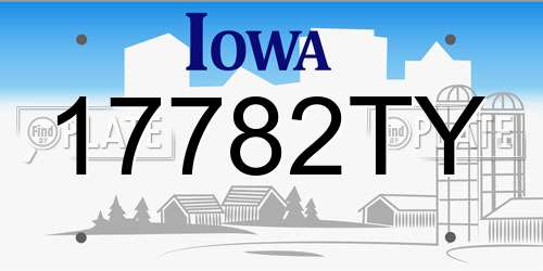 17782TY Iowa License Plate