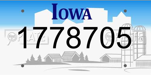 1778705 Iowa License Plate