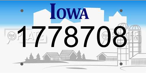 1778708 Iowa License Plate