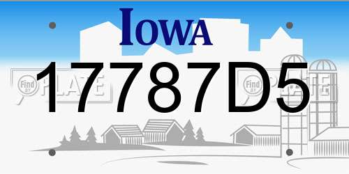 17787D5 Iowa License Plate