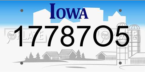 17787O5 Iowa License Plate