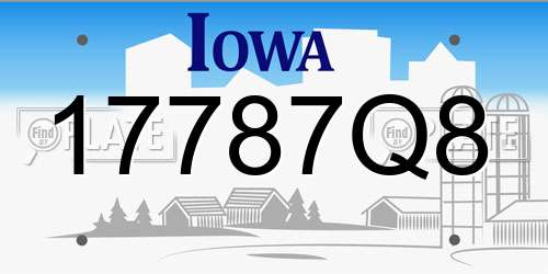 17787Q8 Iowa License Plate
