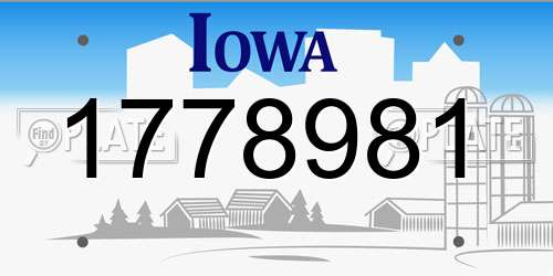 1778981 Iowa License Plate
