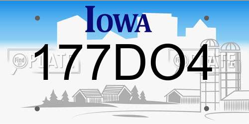 177DO4 Iowa License Plate