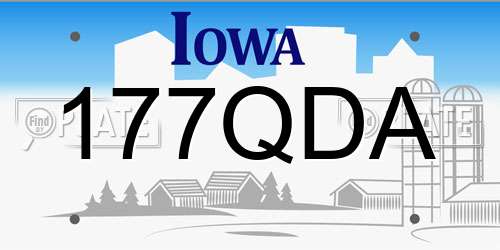 177QDA Iowa License Plate