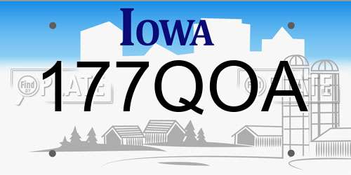 177QOA Iowa License Plate