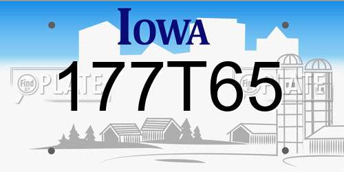 177T65 Iowa License Plate