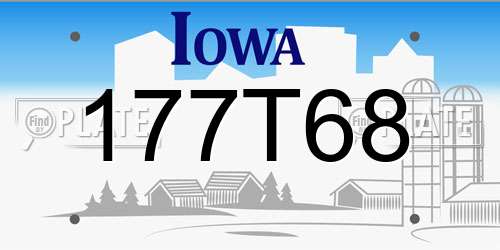 177T68 Iowa License Plate