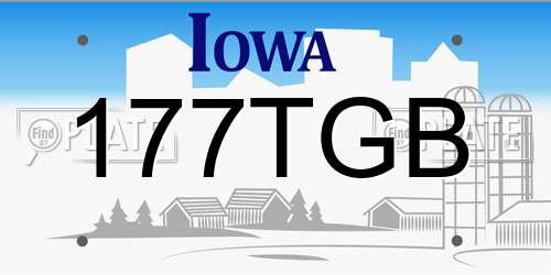 177TGB Iowa License Plate