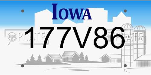 177V86 Iowa License Plate