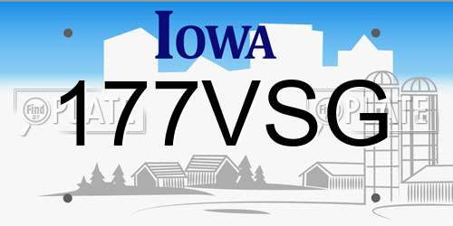 177VSG Iowa License Plate