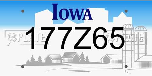 177Z65 Iowa License Plate