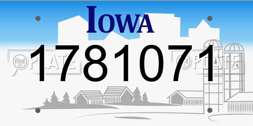 1781071 Iowa License Plate