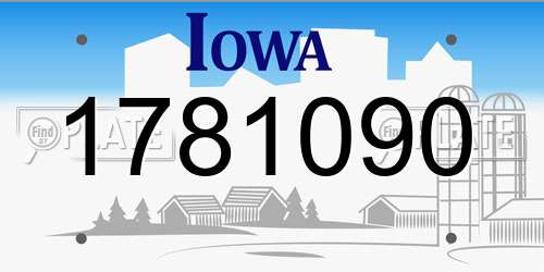 1781090 Iowa License Plate