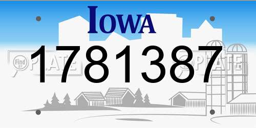 1781387 Iowa License Plate