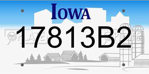 17813B2 Iowa License Plate