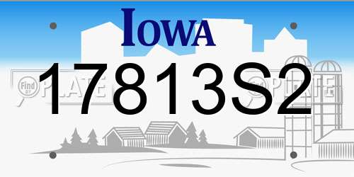 17813S2 Iowa License Plate