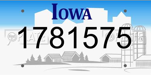 1781575 Iowa License Plate