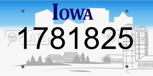 1781825 Iowa License Plate