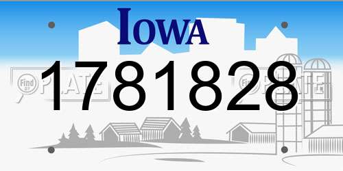 1781828 Iowa License Plate