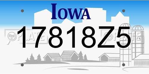 17818Z5 Iowa License Plate