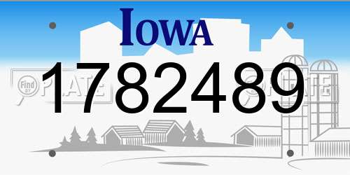 1782489 Iowa License Plate