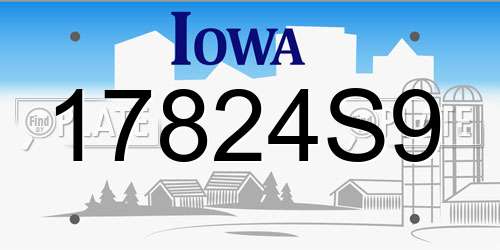 17824S9 Iowa License Plate