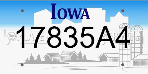 17835A4 Iowa License Plate
