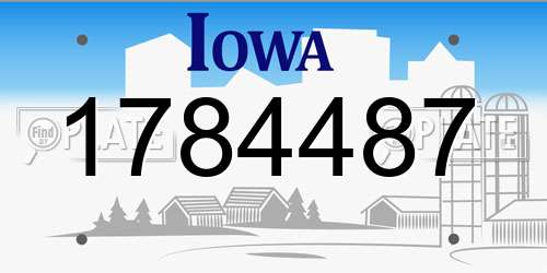 1784487 Iowa License Plate