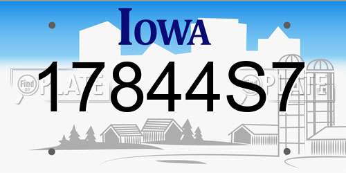 17844S7 Iowa License Plate
