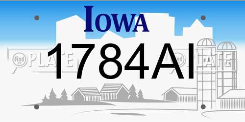 1784AI Iowa License Plate