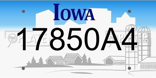 17850A4 Iowa License Plate