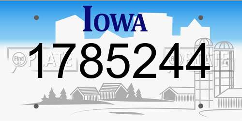 1785244 Iowa License Plate