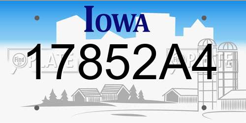 17852A4 Iowa License Plate