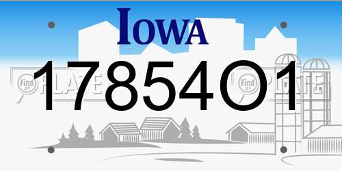 17854O1 Iowa License Plate